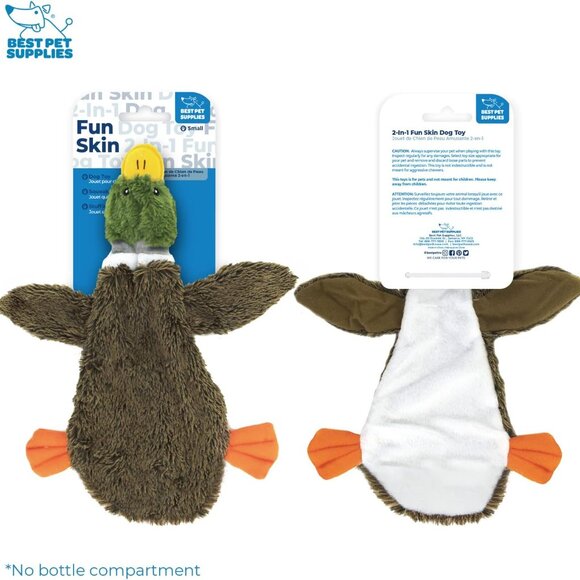 Dog Toy: Stuffless 2-in-1 Fun Duck, Small - Picture 1 of 6
